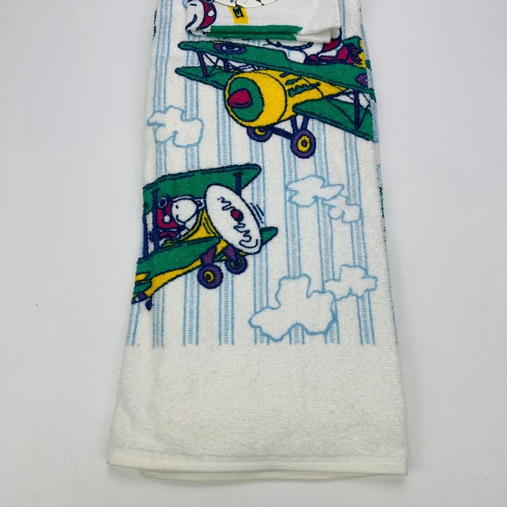 Vintage Peanuts Snoopy Charlie Brown Bath Buddies 2pc Towel Washcloth Set NEW